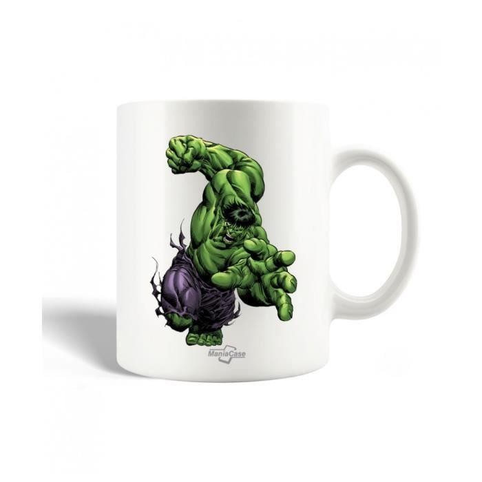 Mug en Céramique - L'Incroyable Hulk - 30cl - Blanc - Compatible Lave-Vaisselle - Rond