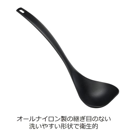 Suncraft Ladle, Glass Fiber Reinforced Nylon, Dishwasher Safe, Black, GF-01B