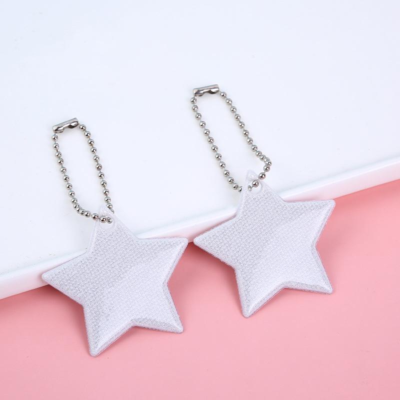 5pcs/set Starry Night Reflective Keychain -Creative PVC Glow Safety Bag Charm for Backpacks Cycling Gear Night Warning Keychain