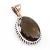 Натуральный дымчатый кварц, двухцветный кулон из стерлингового серебра 925 пробы, 1,8 дюйма Z0u39