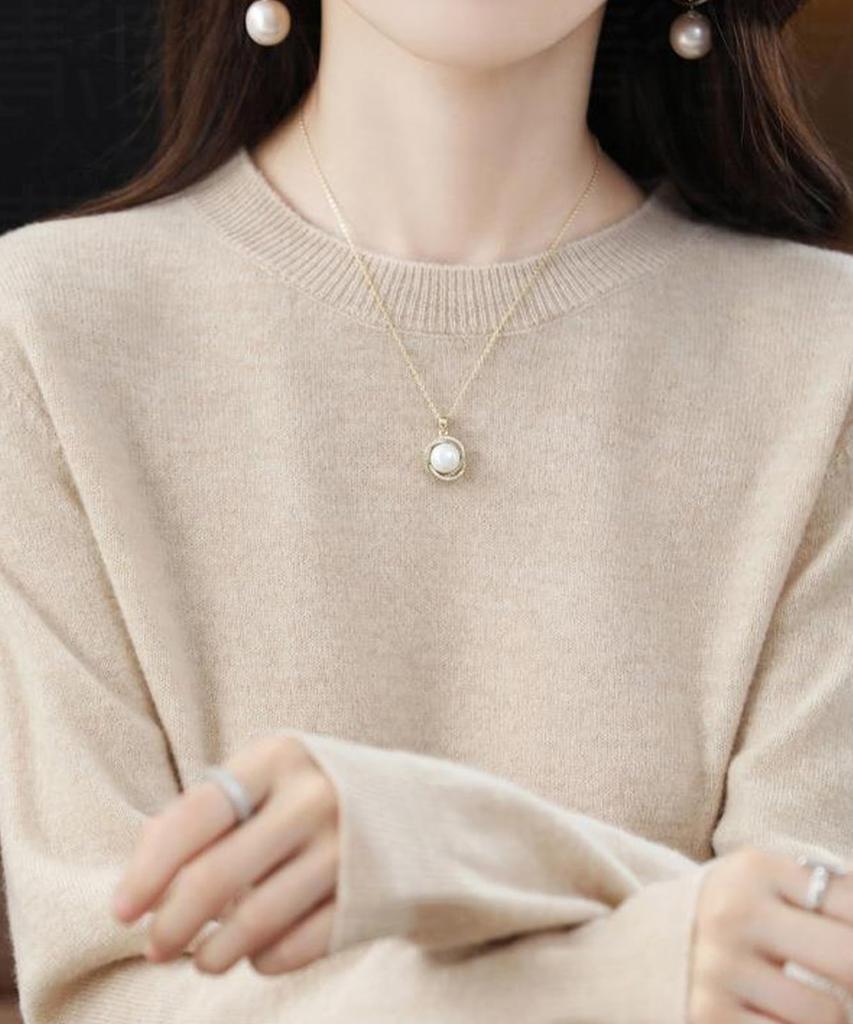 Круглый Длинный Вязаный Свитер для Зимы для Средней Школы Свитер Благодарности Красный Красный [Двери] Вязаный, Горловина, Простой, Рукав, Горловина, Однотонный, В рубчик, Сшитый, Зимний,