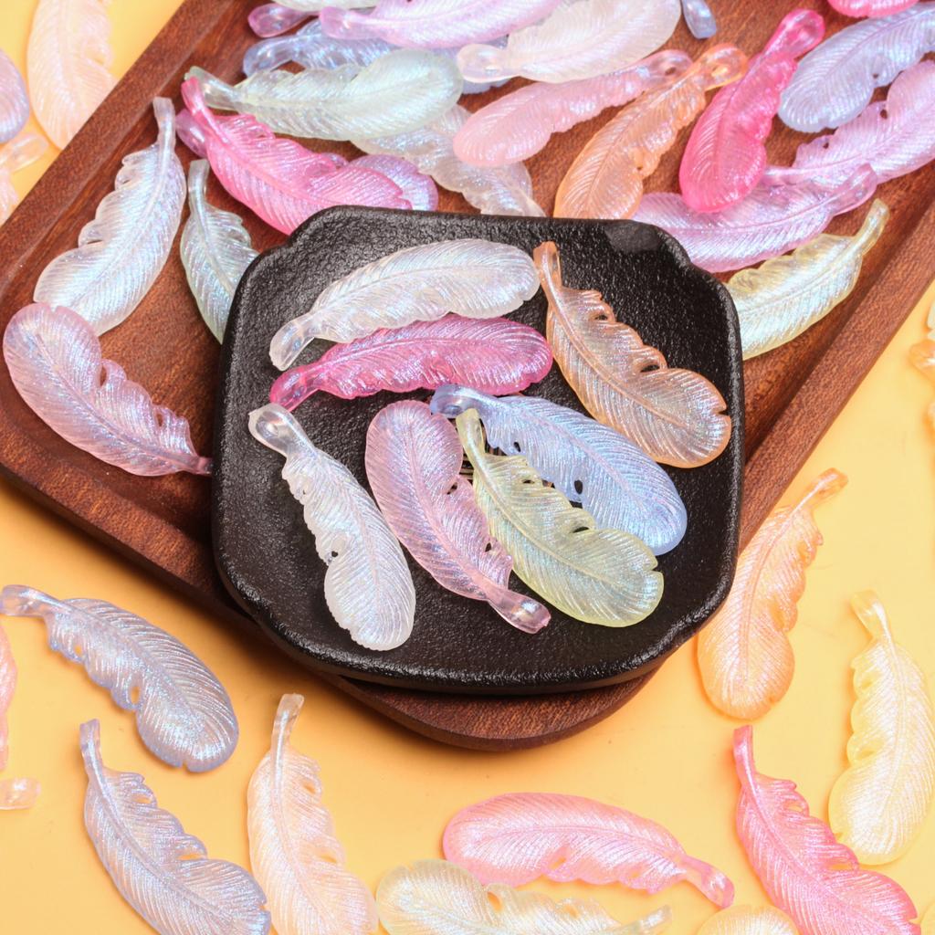 500 г/пакет Материалы Аксессуары Светящиеся креативные бусины Ожерелье Серьги Светлые серии Подвеска из перьев Полупрозрачные ювелирные изделия DIY Ручная работа