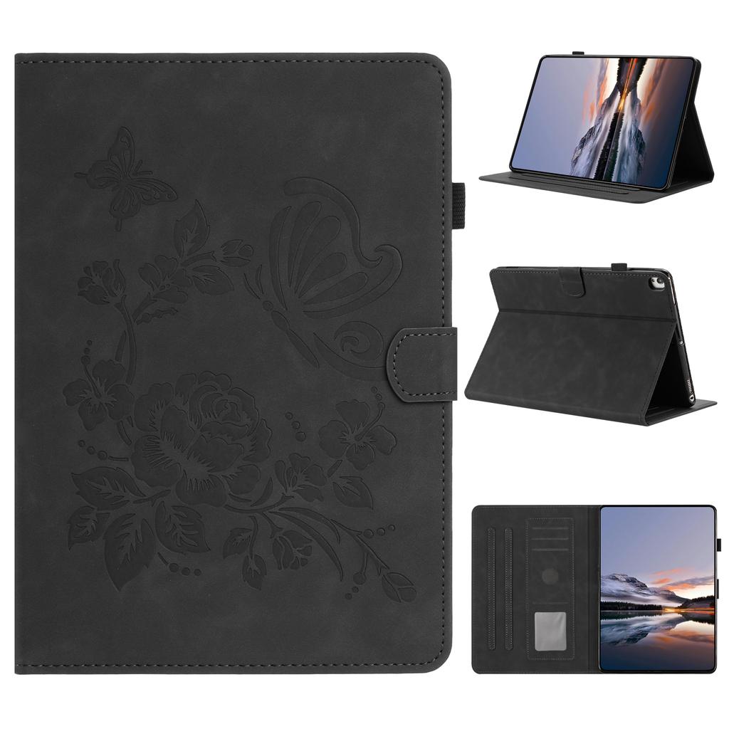 Чехол для планшета iPad 10.2 (2020)/(2019)/Air 10,5 дюйма (2019)/Про 10,5-дюймовый (2017) Держатель для карт подставка Бабочка Цветочный тисненый кожаный чехол