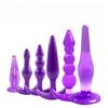 Anal Development Set for Beginners Vibe Anal Plug Anal Unisex Expansion Training Adult Goods [Popular] 6-piece [Anal + + Beads] (Purple)