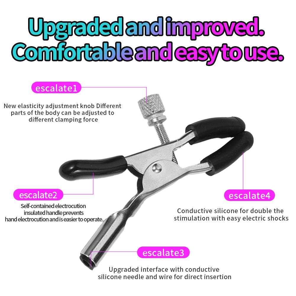 SM BDSM Electric Shock Nipple Clamps Flirting Sex Toy Pulse Full Body Massager Pads Stimulation Powerful Breast Clitoris Clip