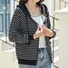 Navava Women Casual Striped Long Sleeve Hoodie Jacket Nc409