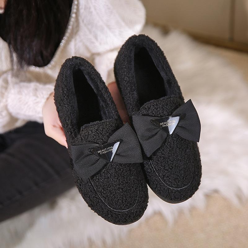 Winter New Old Beijing Cloth Shoes Velvet Warm Daily Home Indoor Women's Cotton Slippers One Foot Cotton Shoes