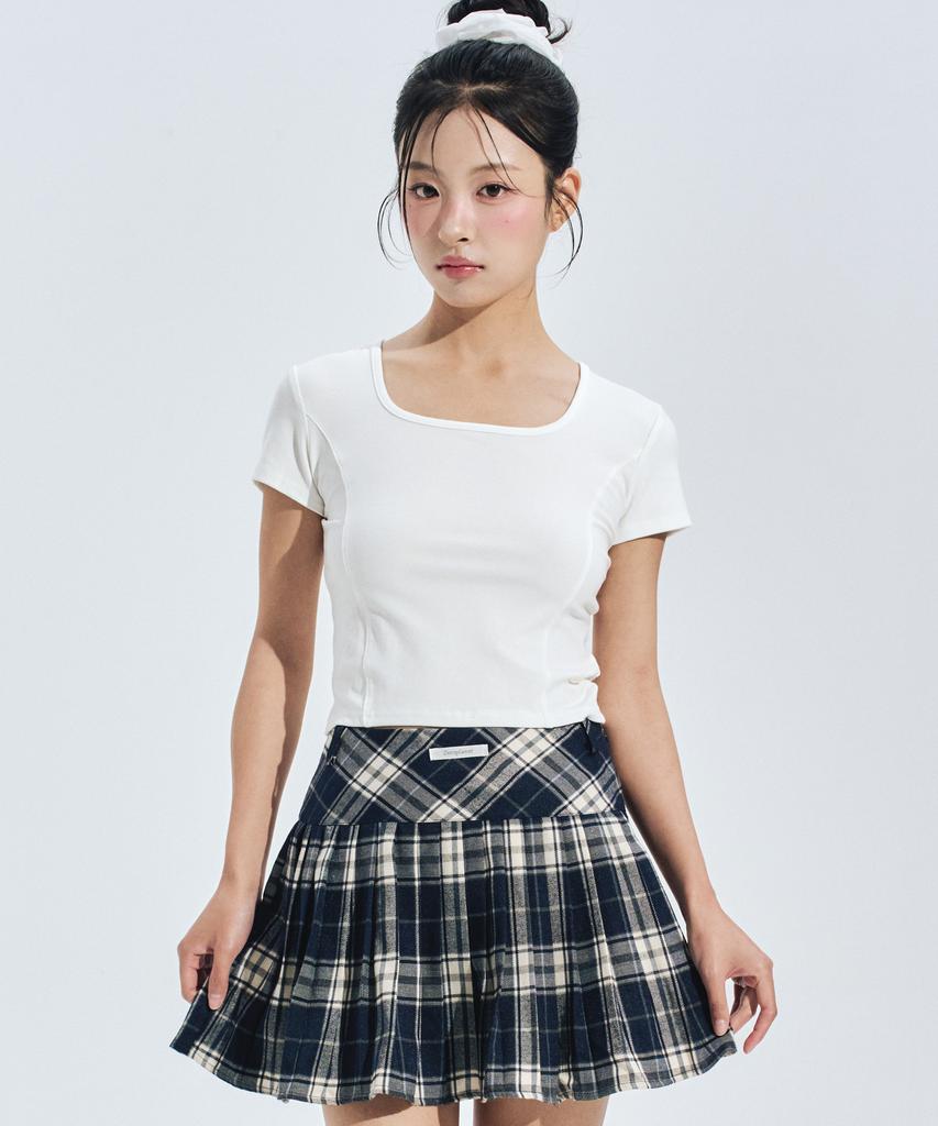 Zero Planet Ivy Check Skirt Pants [Navy]