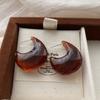 Классические Resin Круглые Серьги-Гвоздики Большие Круглые Серьги Ретро Высококачественные Серьги с Характером Персонализированные Серьги Женские Легкая Роскошь Осень и Зима