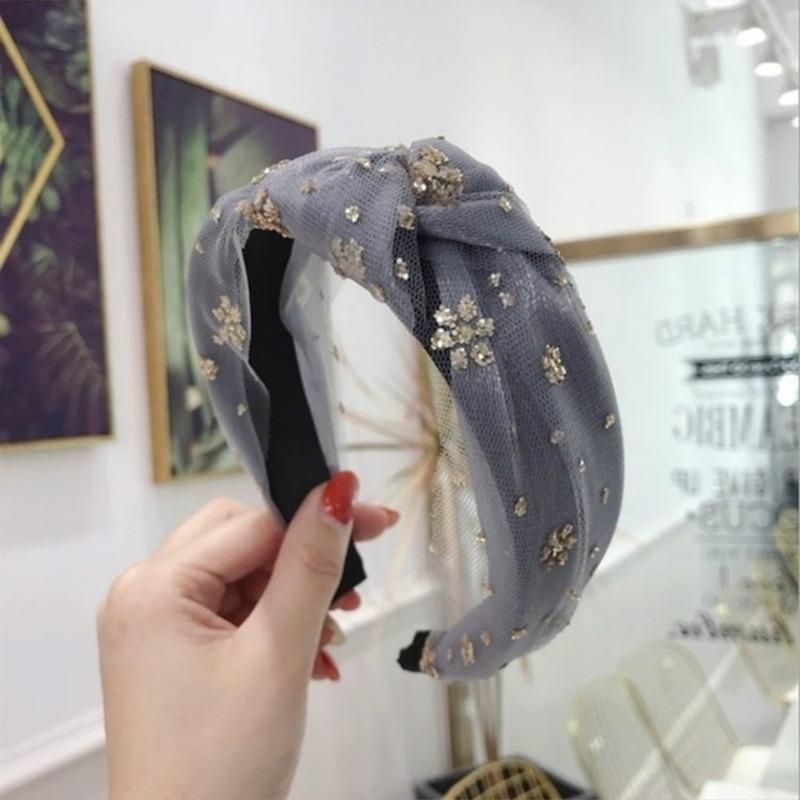 Модная повязка на голову со стразами для женщин в форме снежинки, бриллиантовая повязка на голову для взрослых девочек, аксессуары для волос, свежая сетчатая ткань, обруч для волос