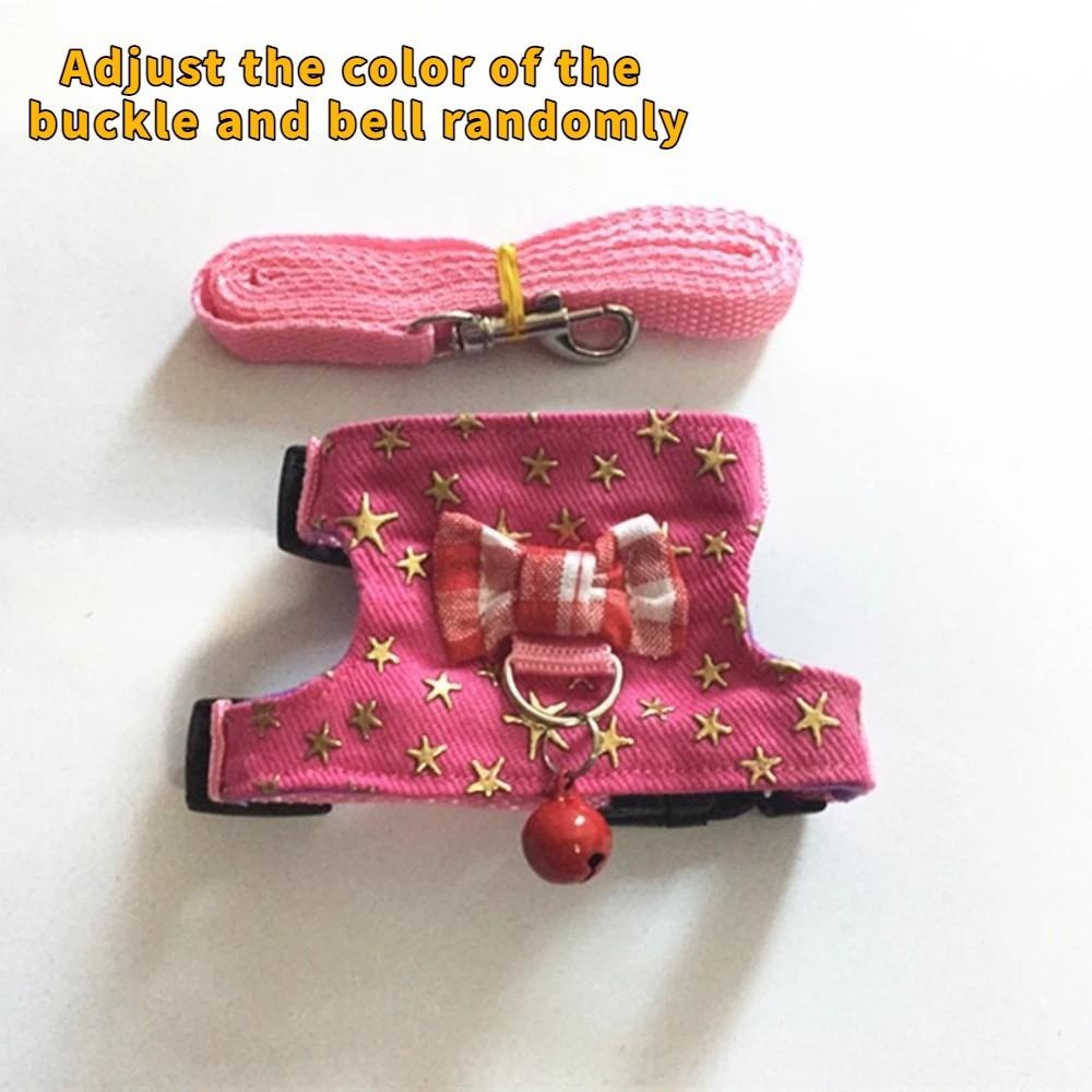 Adjustable Hamster Harness Escape-Proof Rabbit Vest Leash Pet Traction Rope for Small Animal
