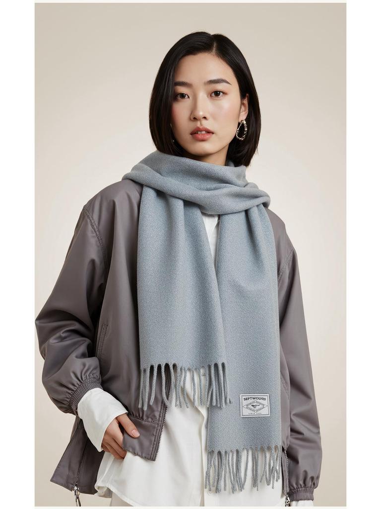 Universal Medium-Long Plaid Scarf: Stylish High-End Imitation Cashmere Neck Warmer for Men and Women