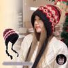 Ethnic Style Knitted Hat for Women Autumn and Winter Vintage Cycling Warm and Windproof Bag Hat Warm and Ear Protecting Woolen Hat