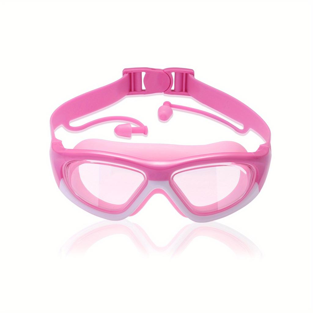 1 шт. детские водонепроницаемые противотуманные очки для плавания высокой четкости с берушами - удобный регулируемый силиконовый ремешок