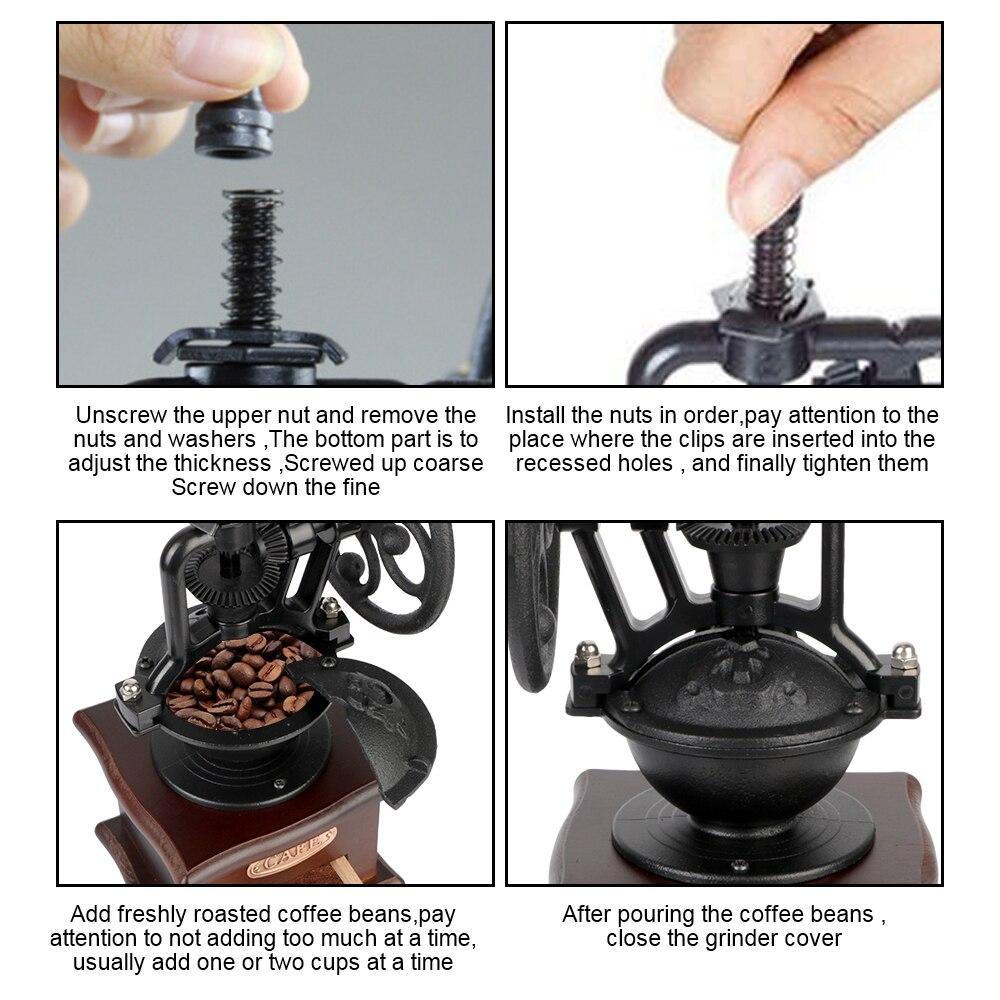 Manual Coffee Bean Grinder Vintage Ferris Wheel Home/Portable Grinder Manual Coffee Machine Vintage Style Decorations Handmade.