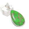 Copper Green Turquoise Gemstone 925 Sterling Silver Jewelry Pendant 1.77" L6j63