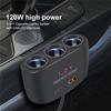 120W Dual USB Socket 3 In 1 Car Cigarette Lighter Splitter 12V 24V Fast Charger Plug Phone Power Adapter for iPhone GPS Dashcam