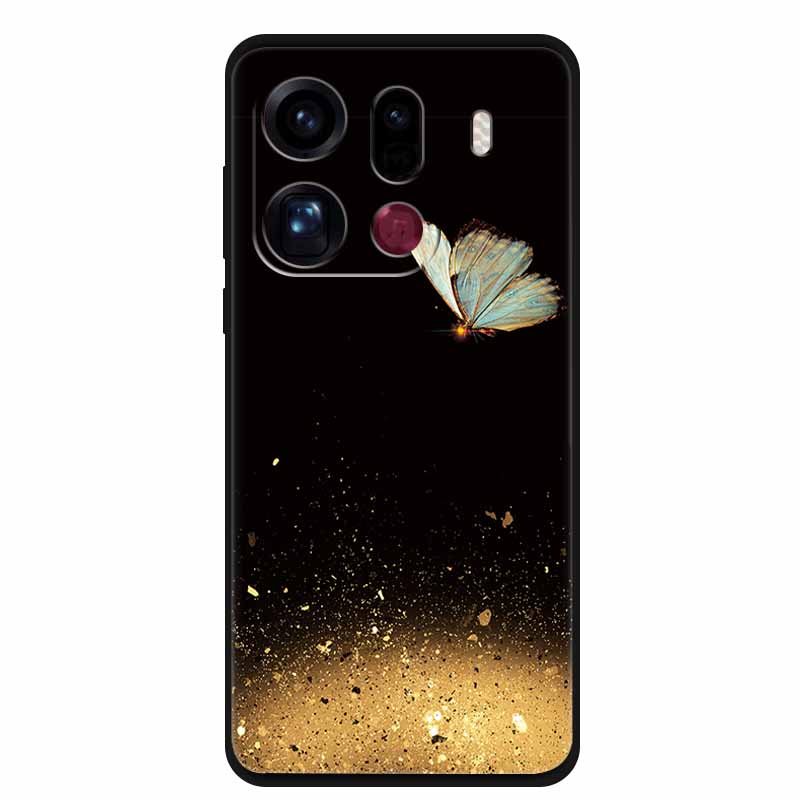 Чехол для телефона OPPO Find X9 Pro 5G Милый Мультяшный Мягкий Силикон Черный Защитный Чехол-Ракушка для OPPO FindX9 Pro 6.78" Задняя Крышка