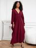 Wine Red Kaftan Women's Long Dress Pcaftan Lus size Moo Moo Dress Beach Wear Lounge wear House robe Outfit Q1306