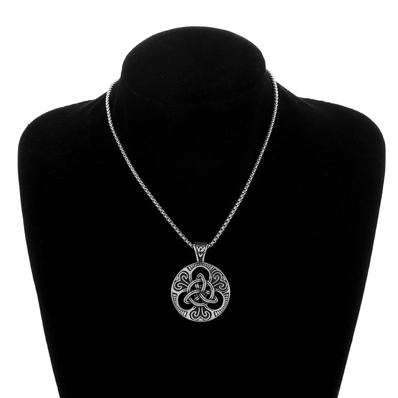 Ювелирные изделия, круглое ожерелье с кельтским узлом для мужчин, скандинавский амулет с рунами, модный свитер, ожерелье, подарок