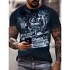 Мужская футболка с коротким рукавом и принтом в виде классического автомобиля, удобная футболка с графическим принтом, летняя мужская одежда, мужская одежда, рубашка