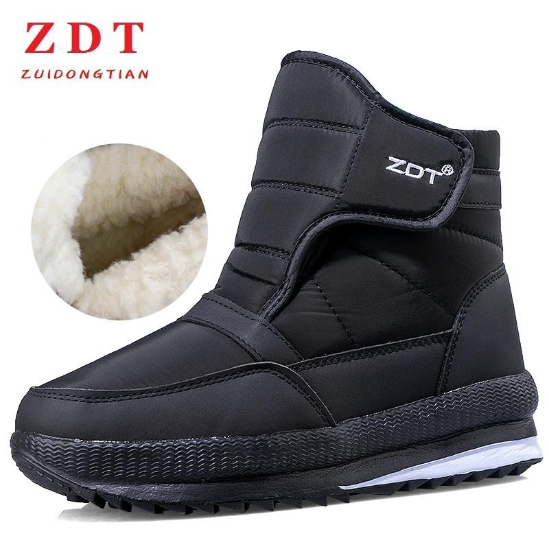 Thickened Middle-aged and Elderly Men's Anti Slip Cotton Boots Men's Plush Warm Casual Snow Boots