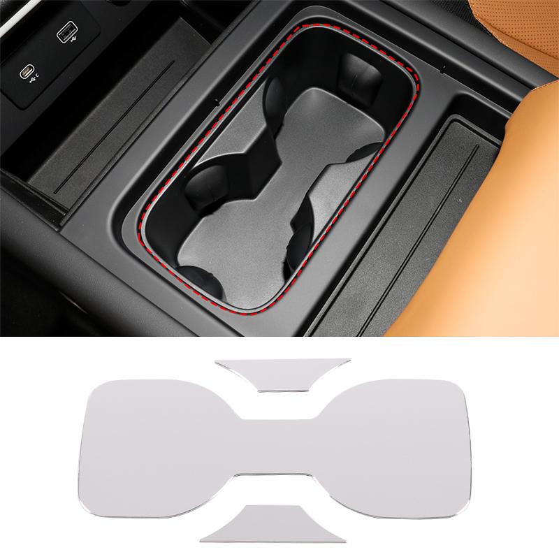 Алюминиевый сплав, серебряная автомобильная консоль, держатель для чашки с водой, панель, рамка, отделка для автомобиля Land Rover Defender 90 110 130-2023