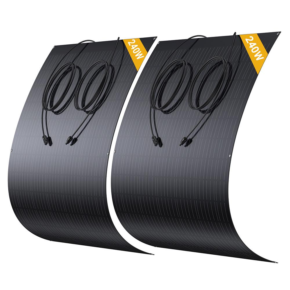 LIONSHEE LS-SP240 240 Вт Гибкая солнечная панель 2 шт., 17,55% Высокая эффективность, Гибкая до 120°, Монокристаллическая солнечная ячейка 182x83 мм