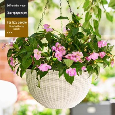 Новое подвесное кашпо из искусственного ротанга для домашних растений, сциндапсуса, хлорофитума и других