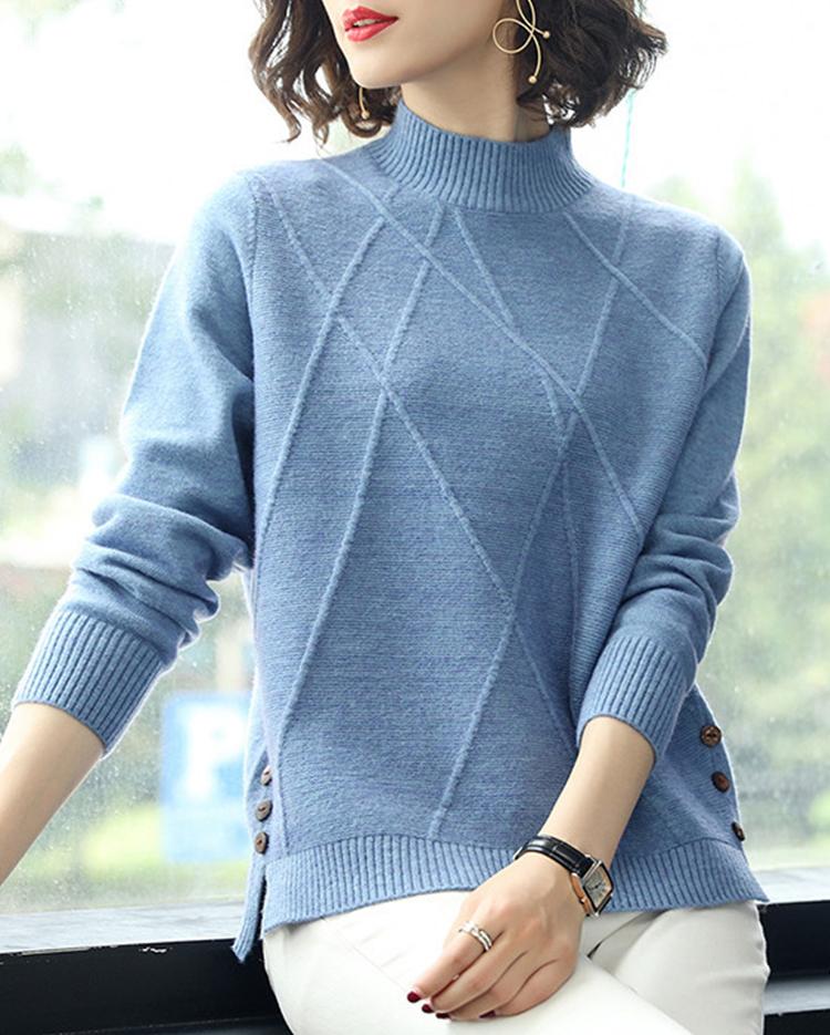 Свитер с высоким воротником, женский осенне-зимний пуловер с длинными рукавами, женский вязаный топ, джемпер, женский трикотаж
