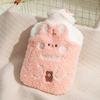 500/1000ML Hot Water Bottle Bag Girls Cute Plush Shoulder Hand Warmer Heat Pack Warm Belly Instant Hot Pack Winter Water Heating