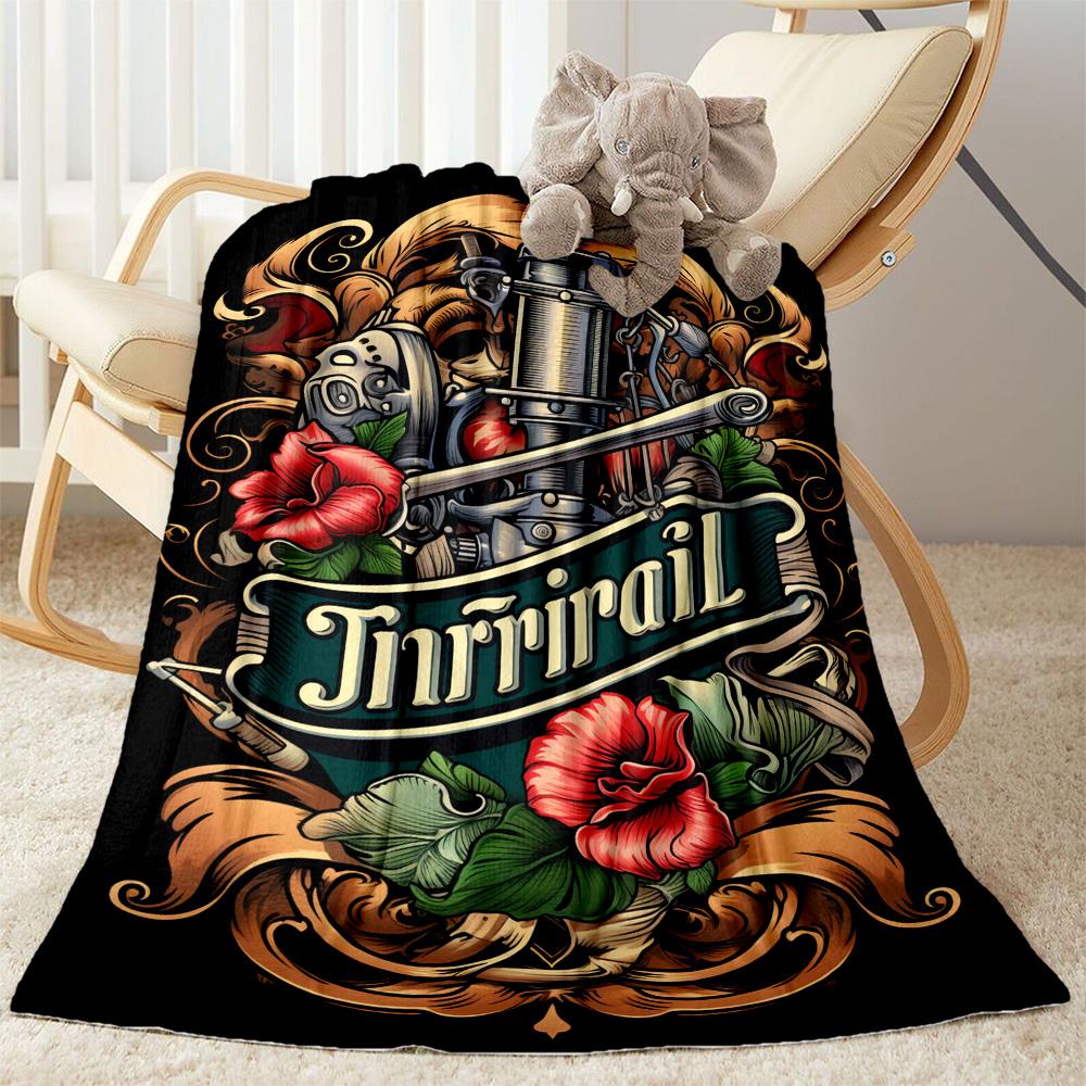 Tattoo Style 1 Blanket Soft & Cozy Suitable for Bed Livingroom Seaside All-Season Use Modern Ideal Gift For Birthday Valentine'S Day