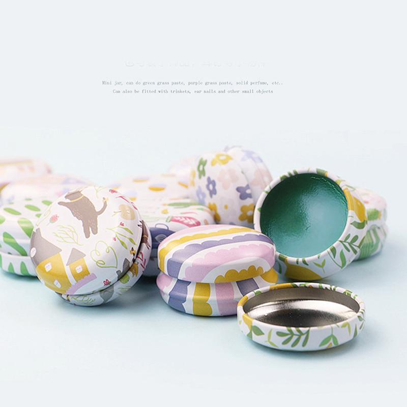 12шт мини-элегантный цветок жестяная коробка Diy свеча банка бальзам круглый пустой футляр для хранения