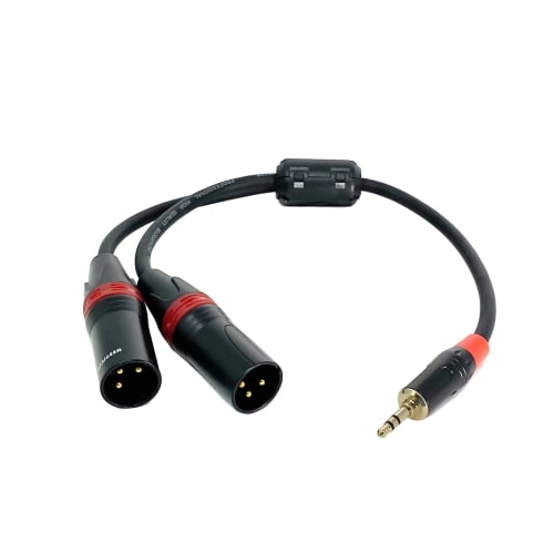 Rannsgeer 3,5 мм TRS стерео на двойной XLR штекер Y-разветвитель кабель R7C0A (12 дюймов)