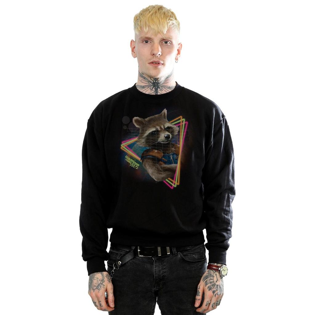 Marvel Mens Guardians Of The Galaxy Neon Rocket Sweatshirt