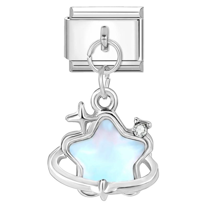 Модные цветы Глаза дьявола Сердце Бабочка Вишня Итальянские шармы из нержавеющей стали Подходят для браслета 9 мм Циркон DIY Изготовление Подарки