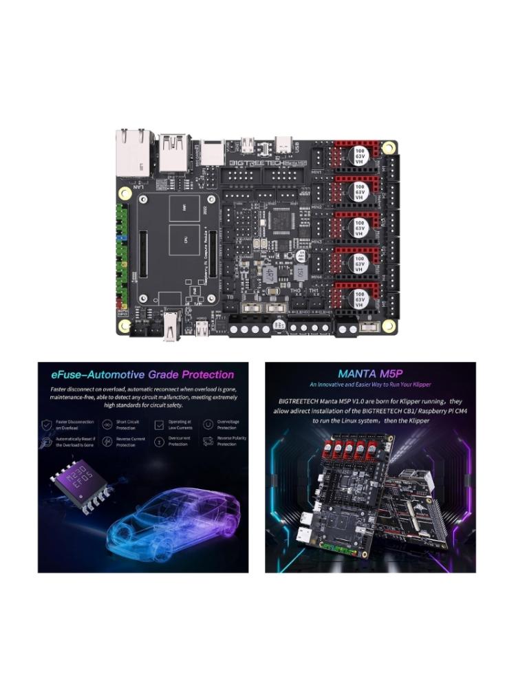 Плата управления Manta M5P V1.0 32 бит поддерживает 5 шаговых драйверов, подходит для материнских плат 3D-принтеров CB1 TMC2209 TMC5160
