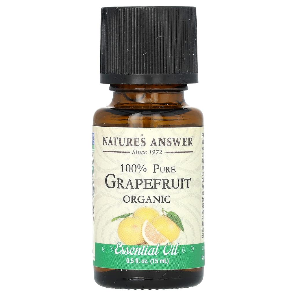 Nature's Answer Organic Essential Oil, 100% Pure Grapefruit, 0.5 Fl Oz (15 Ml)