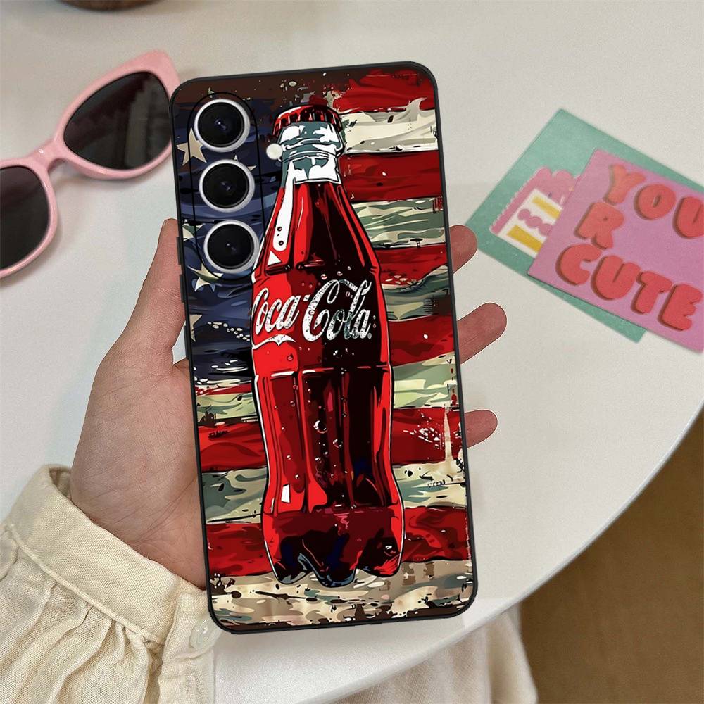 Чехол для телефона C-CocaS-Fashion Cola для Samsung S 24 Fe 25 Ultra Plus 20 Lite 21 30 22 23 24 22 Ultra 5G Fundas