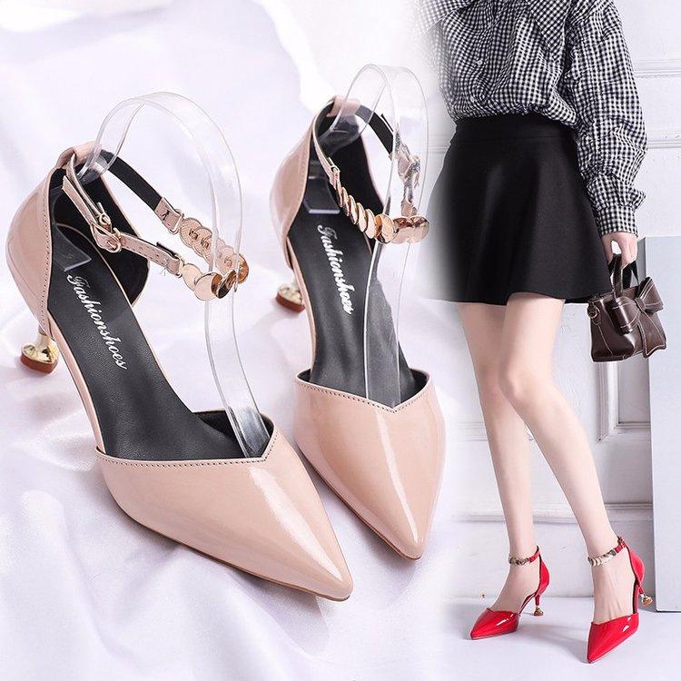 Zapatos De Mujer, женские модные туфли на шпильке с острым носком и пряжкой, женские крутые красные туфли на каблуке для вечеринок, белые туфли на каблуке