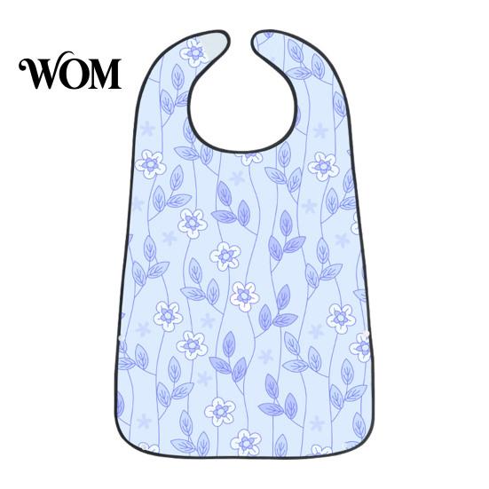 Washable Clothing Protector Adult Bib, Waterproof Easy Clean Feeding with Floral Stylish Senior Printed, Elderly Protector, for Seniors Dining Aid Bib