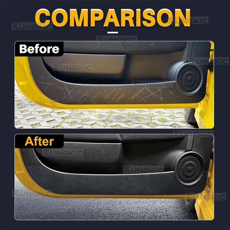 Suede Door Anti-kick Pad For Fiat 500 2008-2024 Abarth 595 695 2012- 2024 Car Leather Carbon Mat Interior Trim Accessories