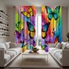 2pcs HD Multicolor Butterfly Decorative Curtain Color System Digital Printed Curtain Home Decoration Style Decoration Living