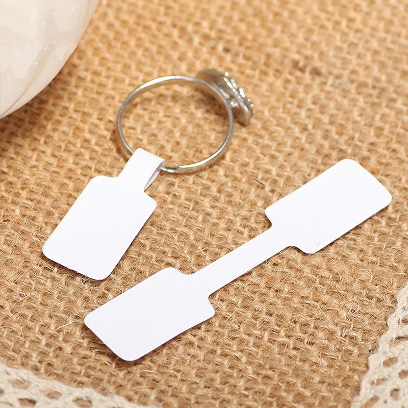 100Pcs White Price Label Tags With Hanging String Jewelry Stationery Shoes Cloth