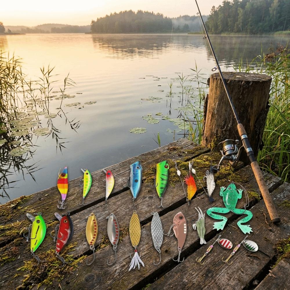 Fish Bait Fishing  Advent Calendar Christmas Countdown Artificial Bait Fishing Lure Kit  Teen Boys