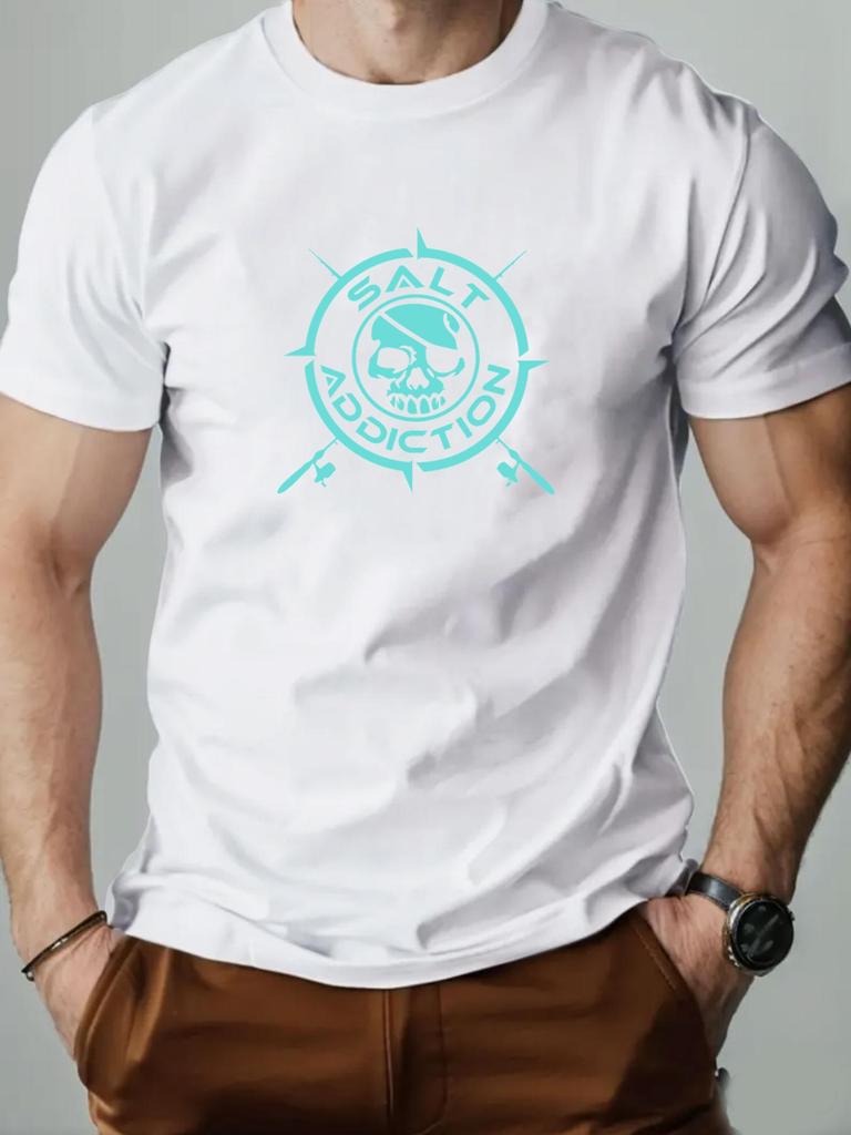 Mens cotton Tshirt SALT ADDICTION summer round neck short sleeve graphic breathable fashion casual Tshirt