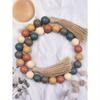 1pc Rustic Vintage Style Tassel Beaded Jute Rope Wall Hanging Home Decoration Wooden Beads String Best Gifts Birthday