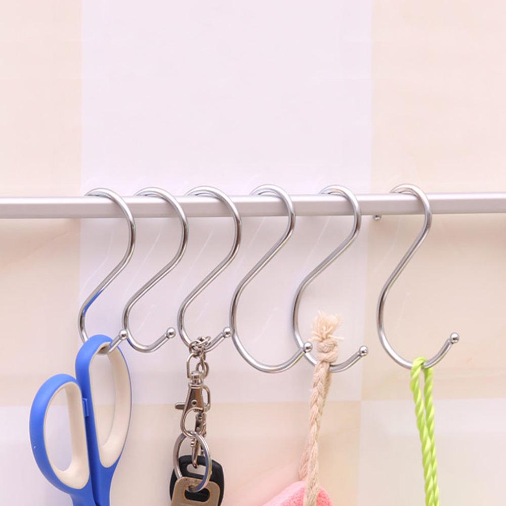 1/5/10Pcs Clothing Home Kitchen Holder S Shaped Hanger Hook Storage Rack Clasps Hooks