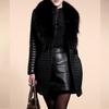 Women Winter Faux Leather Long Sleeve Coat Jacket Outerwear Long Overcoat
