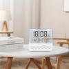 Clean Button Layout Modern Ambient Lighting with 7 Color Two Independent Alarms LCD Alarm Clock Ideal for Home Office